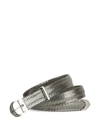 Zadig & Voltaire Rise Metal Mesh Belt In Silver