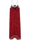 Zadig & Voltaire Risty Soft Wild Voltaire Dress In Red