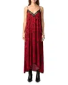 Zadig & Voltaire Risty Soft Wild Voltaire Dress In Red