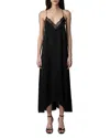 Zadig & Voltaire Risty Logo-jacquard Slip Dress In Noir