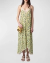 ZADIG & VOLTAIRE RISTY SOFT SMALL GARDEN LACE-TRIM MAXI DRESS