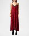 Zadig & Voltaire Risty Soft Wild Voltaire Dress In Red