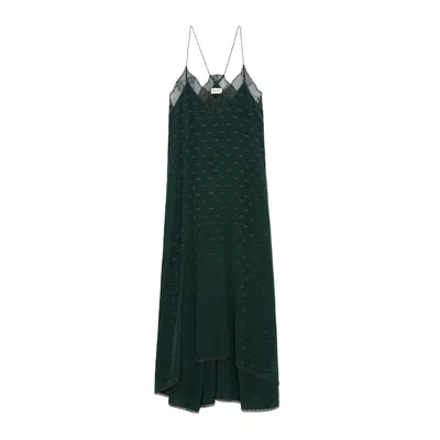 green emerald velvet dress Zadig and Voltaire