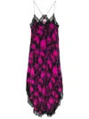 Zadig & Voltaire Ristyl X-ray Print Crepe De Chine Maxi Slip Dress In Rosa