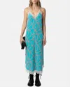 Zadig & Voltaire Ristyl Cdc Chaines Silk Dress In Blue