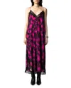 Zadig & Voltaire Ristyl X-ray Print Crepe De Chine Maxi Slip Dress In Noir