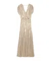 Zadig & Voltaire Womens Gold Ritmic Draped Satin Maxi Dress