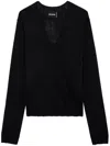 Zadig & Voltaire Friday V-neck Cashmere Jumper In Black