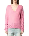 Zadig & Voltaire Womens Phlox Rivy Embroidered-wings Cashmere Jumper In Phlox