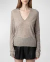 Zadig & Voltaire Rivy Cashmere Sweater In Latte