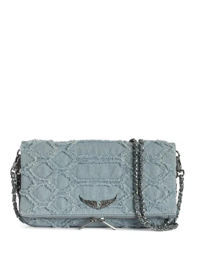 Zadig & Voltaire Rock Clutch Bag In Blau