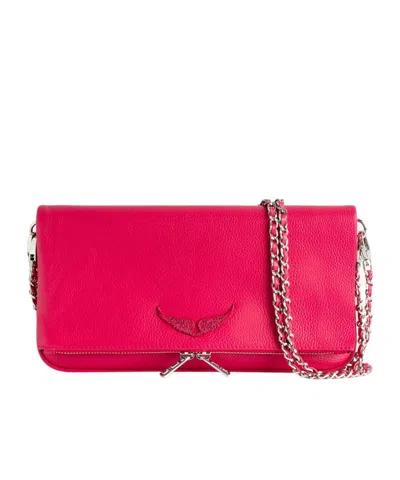Zadig & Voltaire Rock Clutch Shoulder Bag In Red