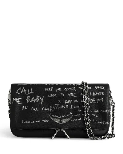 Zadig & Voltaire Rock Graffiti Crossbody In Black