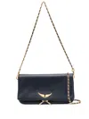 Zadig & Voltaire Rock Leather Crossbody Bag In Blue