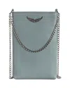 Zadig & Voltaire Womens Rock Brand-plaque Leather Phone Pouch Noir In Breeze