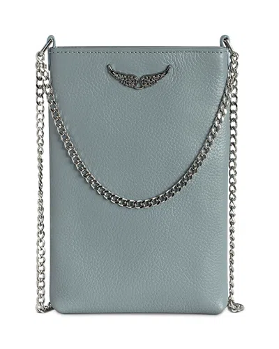 Zadig & Voltaire Rock Leather Phone Pouch In Breeze