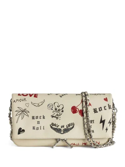 Zadig & Voltaire Rock Love Clutch Bag In Neutrals