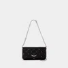 Zadig & Voltaire Womens Rock Lucky Charm-embellished Suede Clutch Bag Noir In Black