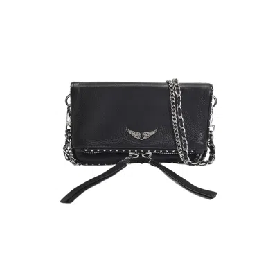 Zadig & Voltaire Rock Nano Bag In Black Grained Leather
