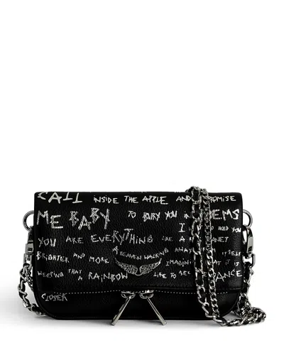Zadig & Voltaire Rock Nano Graffiti Bag In Black