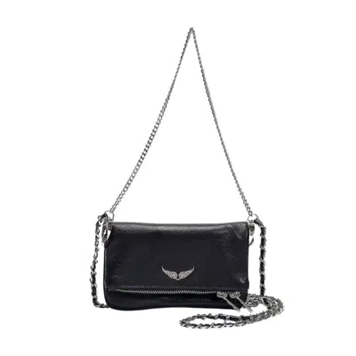 ZADIG & VOLTAIRE ZADIG & VOLTAIRE ROCK NANO HOBO BAG - BLACK - LEATHER