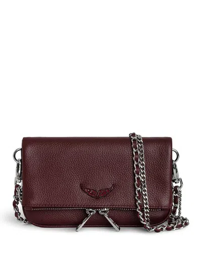 Zadig & Voltaire Rock Nano Leather Crossbody In Furious