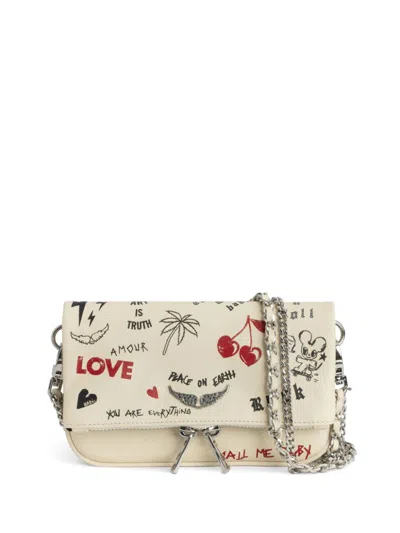 Zadig & Voltaire Rock Nano Love Tag Mini Bag In Neutrals