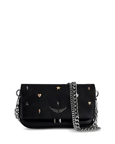 Zadig & Voltaire Rock Nano Lucky Charm Clutch In Black