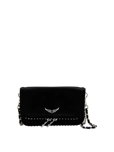 Zadig & Voltaire Rock Nano Bag In Noir Silver