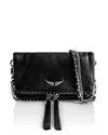 Zadig & Voltaire Rock Nano Studded Crossbody In Noir