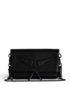 Zadig & Voltaire Zadig&voltaire Womens Noir Rock Nano Eternal Leather Clutch Bag In Noir