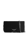 Zadig & Voltaire Rock Studded Leather Clutch In Black