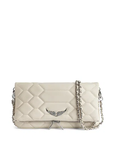 Zadig & Voltaire Rock Xl Mat Scale Clutch In Flash