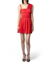 Zadig & Voltaire Roselie Satin Pleated Dress In Red