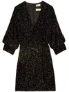 Zadig & Voltaire Rosli Glitter Dots Mini Dress In 黑色