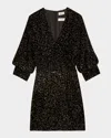 Zadig & Voltaire Rosli Glitter Dots Mini Dress In Noir