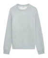 Zadig & Voltaire Womens Gris Chine Clair Upper Diamante-embellished Wings Cotton-blend Sweatshirt In White