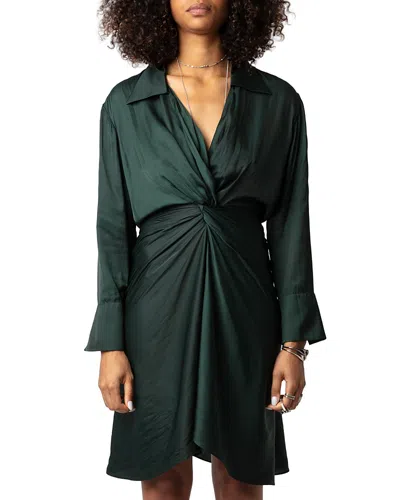 ZADIG & VOLTAIRE ROZO TWIST FRONT SATIN DRESS