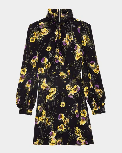 Zadig & Voltaire Ryda Crepe Yoko Mini Dress In Noir