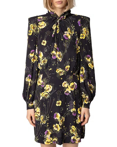 ZADIG & VOLTAIRE RYDA CREPE YOKO STRASS NOIR DRESS