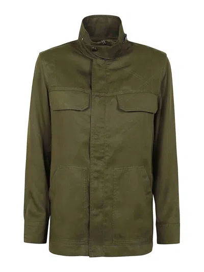 Zadig & Voltaire Embroidered-slogan Shirt Jacket In Military