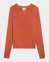 Zadig & Voltaire Womens Sayan Wing-embellished Long-sleeve Cotton-blend Jumper Sienna