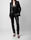 ZADIG & VOLTAIRE SEQUIN BLAZER IN BLACK