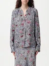 Zadig & Voltaire Womens Floral-print V-neck Woven Blouse Mist In Multicolor