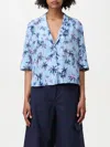 Zadig & Voltaire Telmos Sunset Palm Mist Print Silk Top In Multicolor