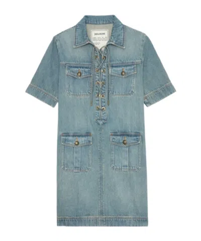 Zadig & Voltaire Short Sleeve Denim Dress