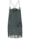 Zadig & Voltaire Calissa Wings-jacquard Minidress In Black