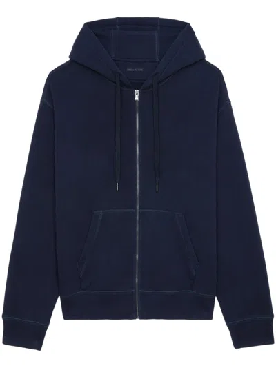 Zadig & Voltaire Skull Zip-up Hoodie In Blue