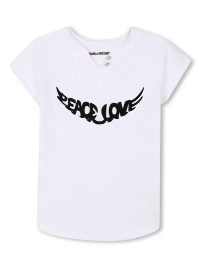 Zadig & Voltaire Kids' Slogan-print T-shirt In White