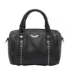 Zadig & Voltaire Small Logo Leather Tote Bag In Black